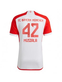 Moški Nogometna dresi replika Bayern Munich Jamal Musiala #42 Domači 2023-24 Kratek rokav